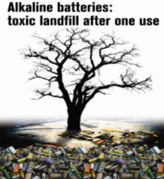 Single use batteries generate environmental pollution